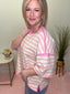 Striped Oversized Relaxed Top in Cream and Pink 110 Tops - Ella Chic BoutiqueSewn and Seen