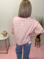 Striped Oversized Relaxed Top in Cream and Pink 110 Tops - Ella Chic BoutiqueSewn and Seen