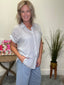 Striped Short Sleeve Top With Rolled Cuffs 110 Tops - Ella Chic Boutique