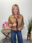 Suede Button Front Cropped Jacket 140 Jackets - Ella Chic Boutique