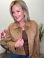 Suede Button Front Cropped Jacket 140 Jackets - Ella Chic Boutique