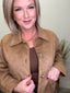 Suede Button Front Cropped Jacket 140 Jackets - Ella Chic Boutique