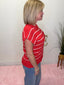 Sunny Days Striped Knit Sweater Top in Red 110 Tops - Ella Chic BoutiqueVeryJ
