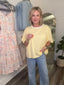 Sunshine and Polka Dots Yellow T-Shirt Top 120 Tees & Tanks - Ella Chic BoutiqueSewn and Seen