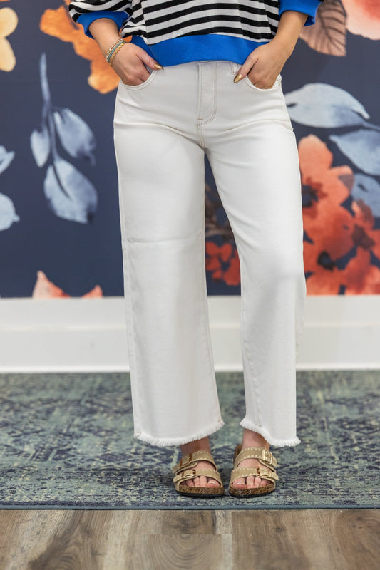 Supporting You Tummy Control High Rise Cream Jeans