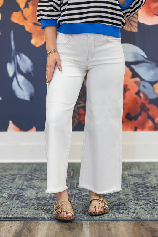 Supporting You Tummy Control High Rise Cream Jeans