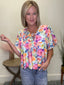 Sweet For You Floral Puff Sleeve Top 110 Tops - Ella Chic Boutique
