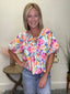 Sweet For You Floral Puff Sleeve Top 110 Tops - Ella Chic Boutique