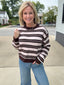 Sweet on You Pink and Brown Striped Sweater 130 Sweaters- Ella Chic BoutiqueThe Workshop Studio