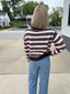 Sweet on You Pink and Brown Striped Sweater 130 Sweaters- Ella Chic BoutiqueThe Workshop Studio