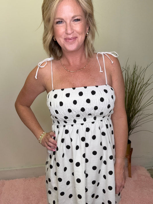 Sweet Spot Black and White Dot Dress