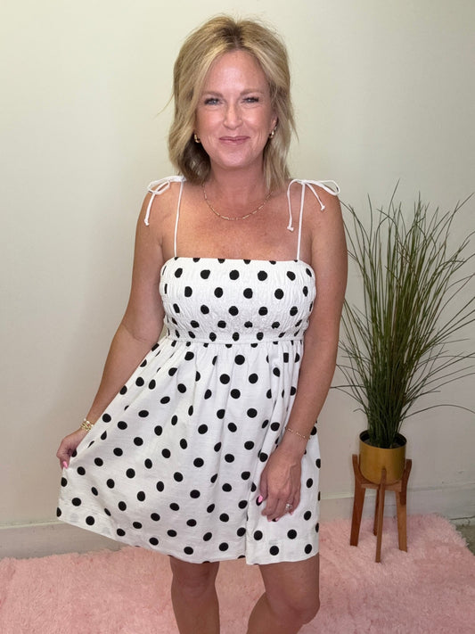 Sweet Spot Black and White Dot Dress 150 Dresses & Jumpsuits - Ella Chic BoutiquePapermoon