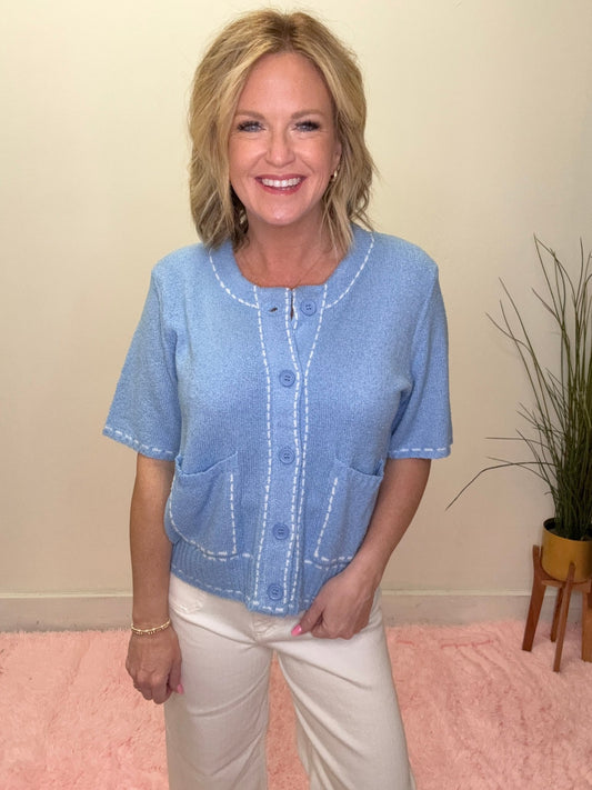 Sweeten It Stitch Detail Sweater Top