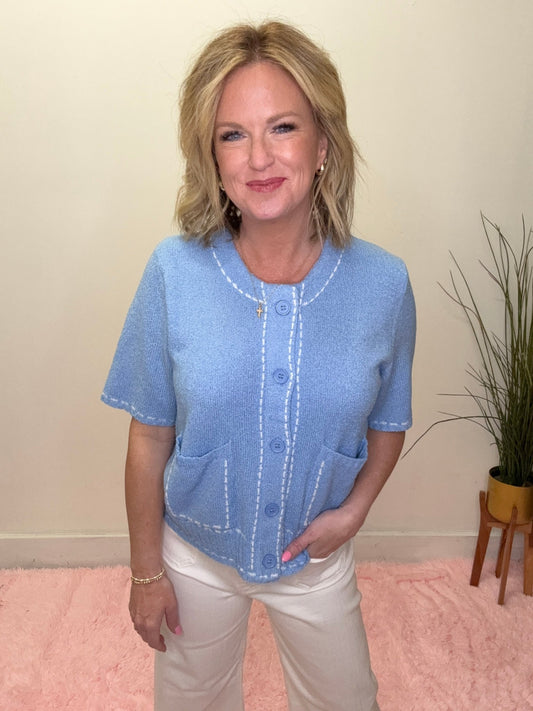 Sweeten It Stitch Detail Sweater Top