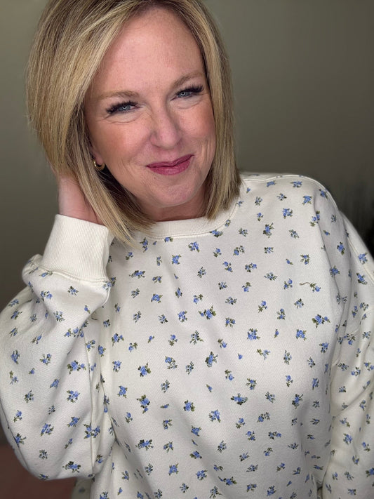 Sweeten the Day Ditsy Floral Sweatshirt