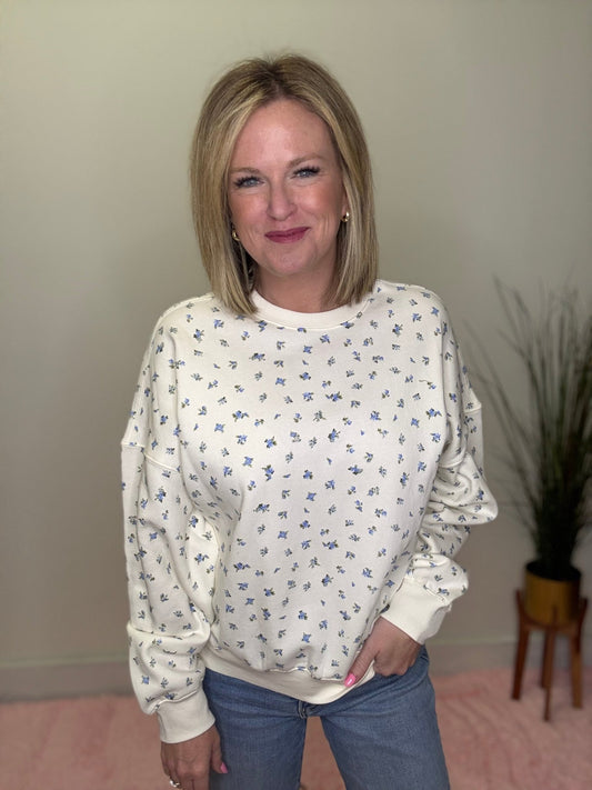 Sweeten the Day Ditsy Floral Sweatshirt