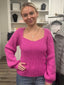 Sweetheart Neck Vibrant Pink Sweater 130 Sweaters - Ella Chic Boutique