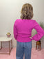 Sweetheart Neck Vibrant Pink Sweater 130 Sweaters - Ella Chic Boutique