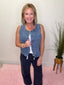 Take it Along Tailored Denim Vest