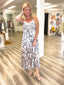 Take Me Somewhere Lace Trim Floral Silky Maxi Dress