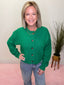 Textured Button Front Cardigan Sweater in Kelly Green