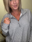 Textured Halfzip Pullover Sweatshirt 110 Tops - Ella Chic Boutique