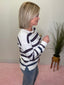 Textured Multistripe Sweater in Ivory and Navy 130 Sweaters- Ella Chic BoutiqueBe Cool