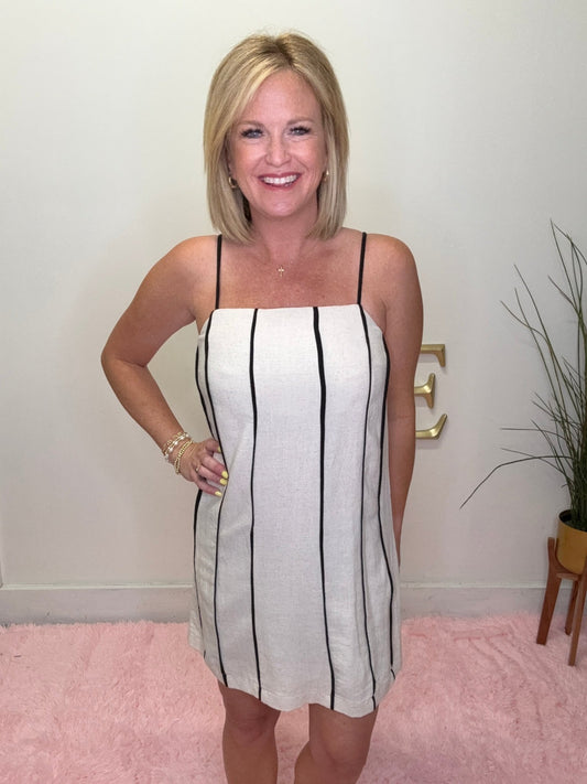 The Camille Panel Dress in Natural