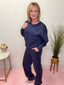 The Cozy Luxe Scuba Set in Navy 170 Pants - Ella Chic Boutique