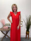 The Dutton Maxi Dress in Hibiscus Red Eyelet - FINAL SALE