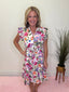 The Emry Floral Print Dress in Wild Rouge