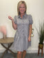 The Esme Dress in Gray Gingham Checkered Print 150 Dresses & Jumpsuits - Ella Chic Boutique