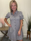 The Esme Dress in Gray Gingham Checkered Print