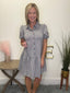 The Esme Dress in Gray Gingham Checkered Print