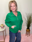 The Fresh Start Zip Pullover Top in Green 110 Tops - Ella Chic Boutique