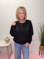 The Stay - In (or Go - Out) Sweatshirt in Black 170 Pants - Ella Chic BoutiqueYelete