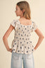 Tween Girls Flutter Sleeve Smocked Top 240 Kids Clothing - Ella Chic Boutiqueheart and arrow