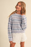 Tween Girls Knit Sweater Top in Flower Pointelle 130 Sweaters- Ella Chic Boutiqueheart and arrow