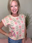 Uptown Pink Floral Boxy Sleeveless Sweater Top 110 Tops - Ella Chic BoutiqueHem and Thread