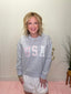 USA Patchwork Letter Sweatshirt Top 110 Tops - Ella Chic BoutiqueWishlist