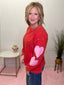 Valentine Heart Patch French Terry Sweatshirt 110 Tops - Ella Chic Boutique