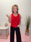 Valentine's Day Bow Sleeveless Top in Red 120 Tees & Tanks - Ella Chic Boutique