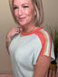 Waiting For the Day Stripe Short Sleeve Sweater Top