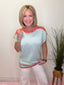 Waiting For the Day Stripe Short Sleeve Sweater Top