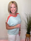 Waiting For the Day Stripe Short Sleeve Sweater Top 110 Tops - Ella Chic BoutiqueAnniewear