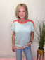 Waiting For the Day Stripe Short Sleeve Sweater Top