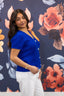 Walk Right In Royal Blue Short Sleeve Sweater Top 110 Tops - Ella Chic BoutiqueStaccato