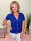 Walk Right In Royal Blue Short Sleeve Sweater Top