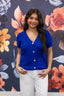 Walk Right In Royal Blue Short Sleeve Sweater Top 110 Tops - Ella Chic BoutiqueStaccato