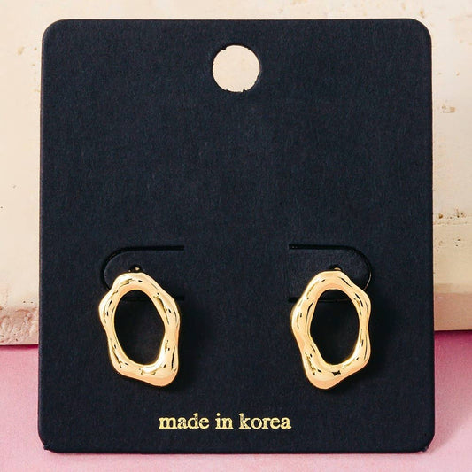 Warped Oval Cutout Stud Earrings 210 jewelry - Ella Chic BoutiqueAnarchy Street